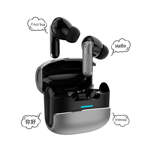 Mini Wireless 4-Mode Bluetooth Earphones with 6-Mic AI Real-Time Translator – Smart Communication Made Simple