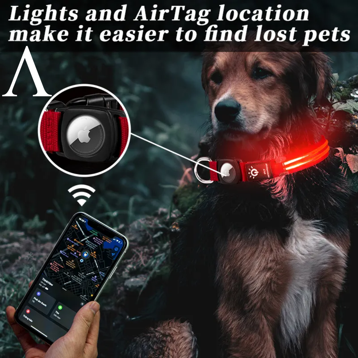 LED Apple Air Tag Dog Collar | Includes The Best Air Tag Alternative!