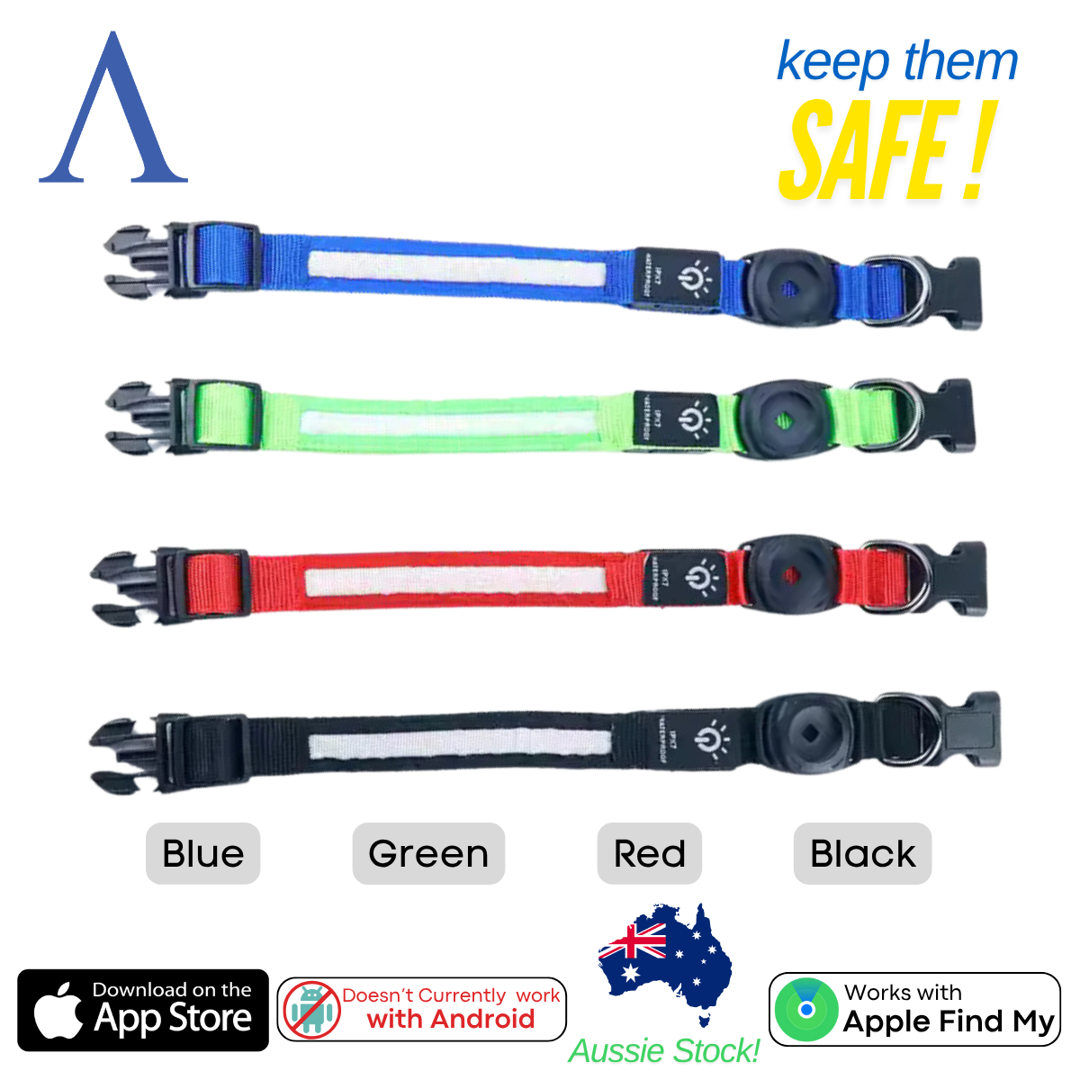 LED Apple Air Tag Dog Collar | Includes The Best Air Tag Alternative!
