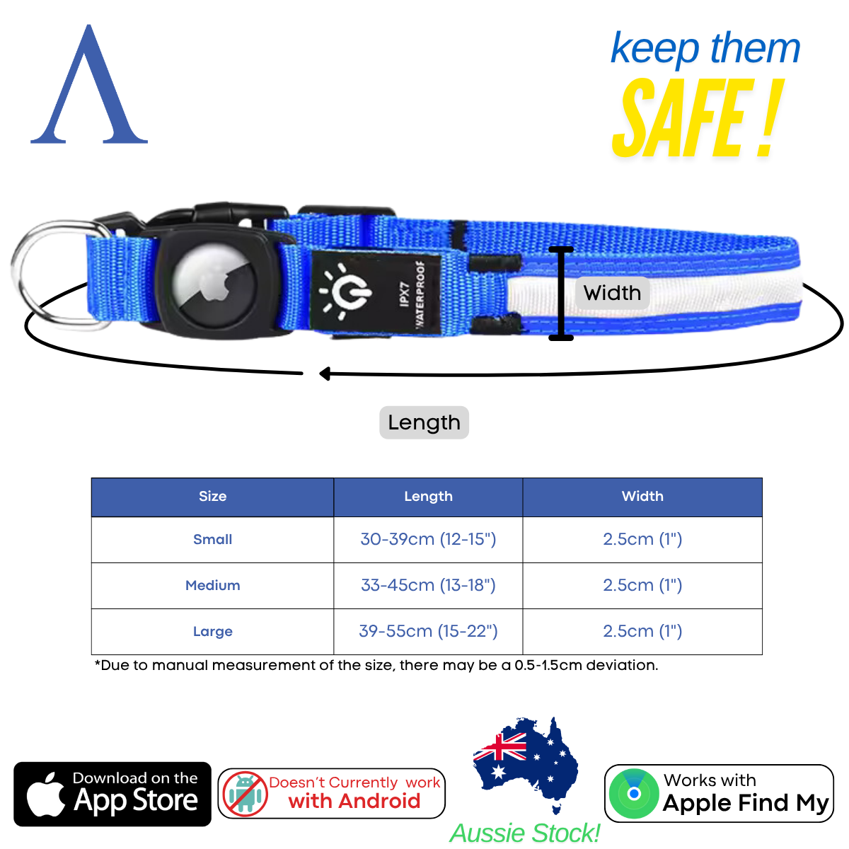 LED Apple Air Tag Dog Collar | Includes The Best Air Tag Alternative!
