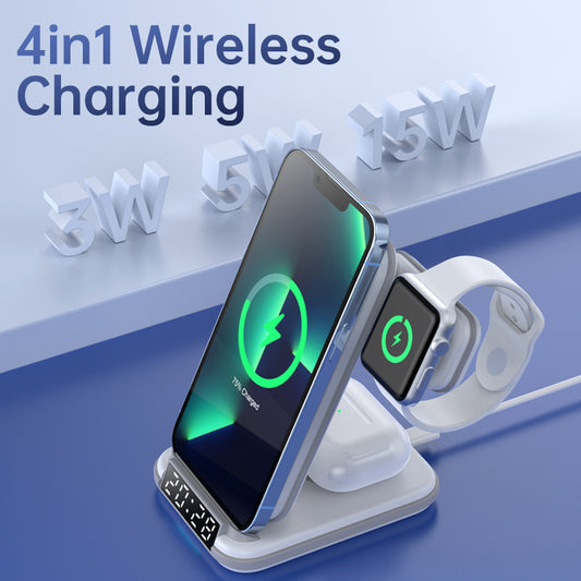 Lelantus Desktop 4-in-1 Wireless Charger with Clock & Alarm
