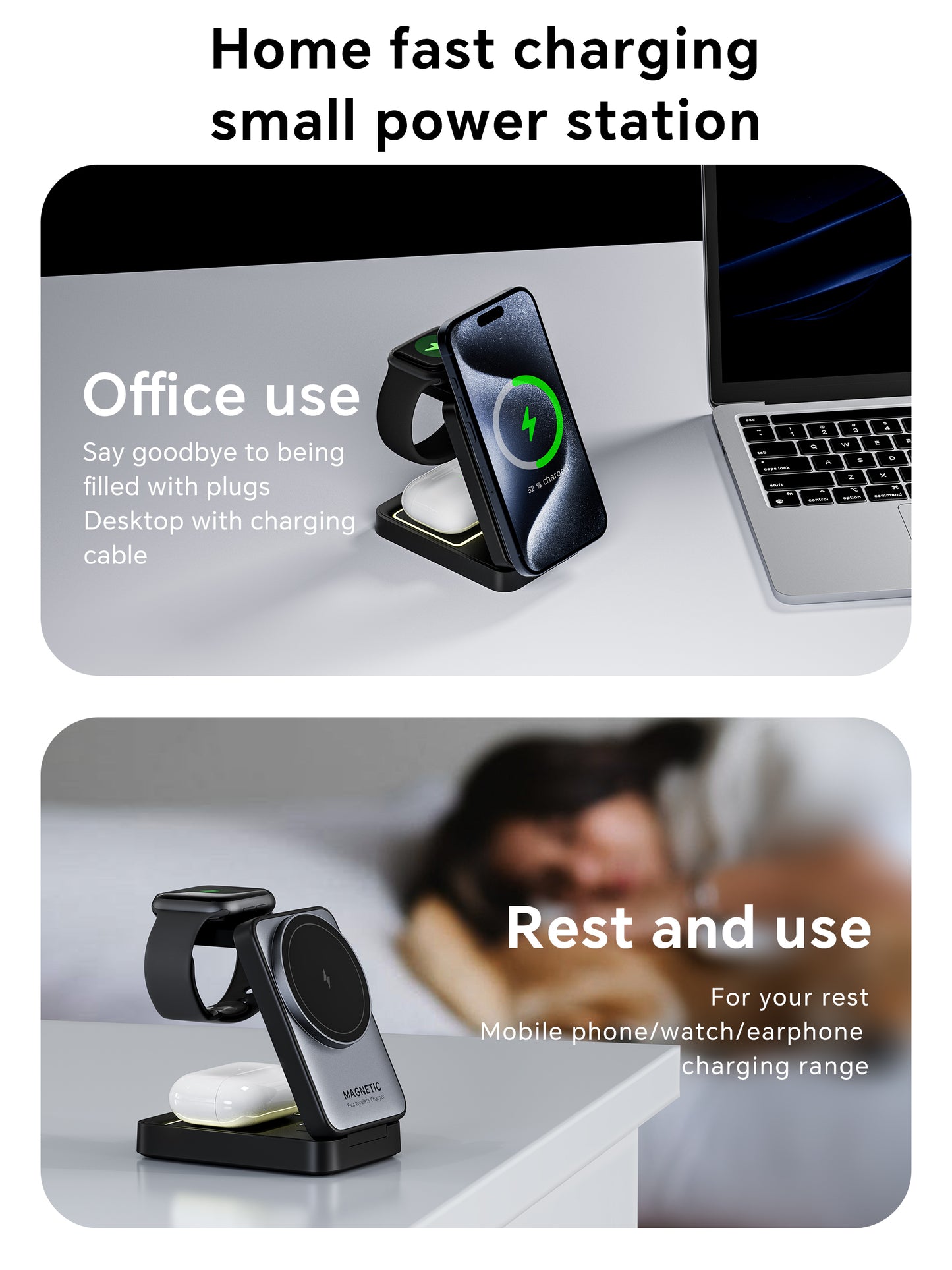 Lelantus Compact Foldable Magnetic 3-in-1 Wireless Charger