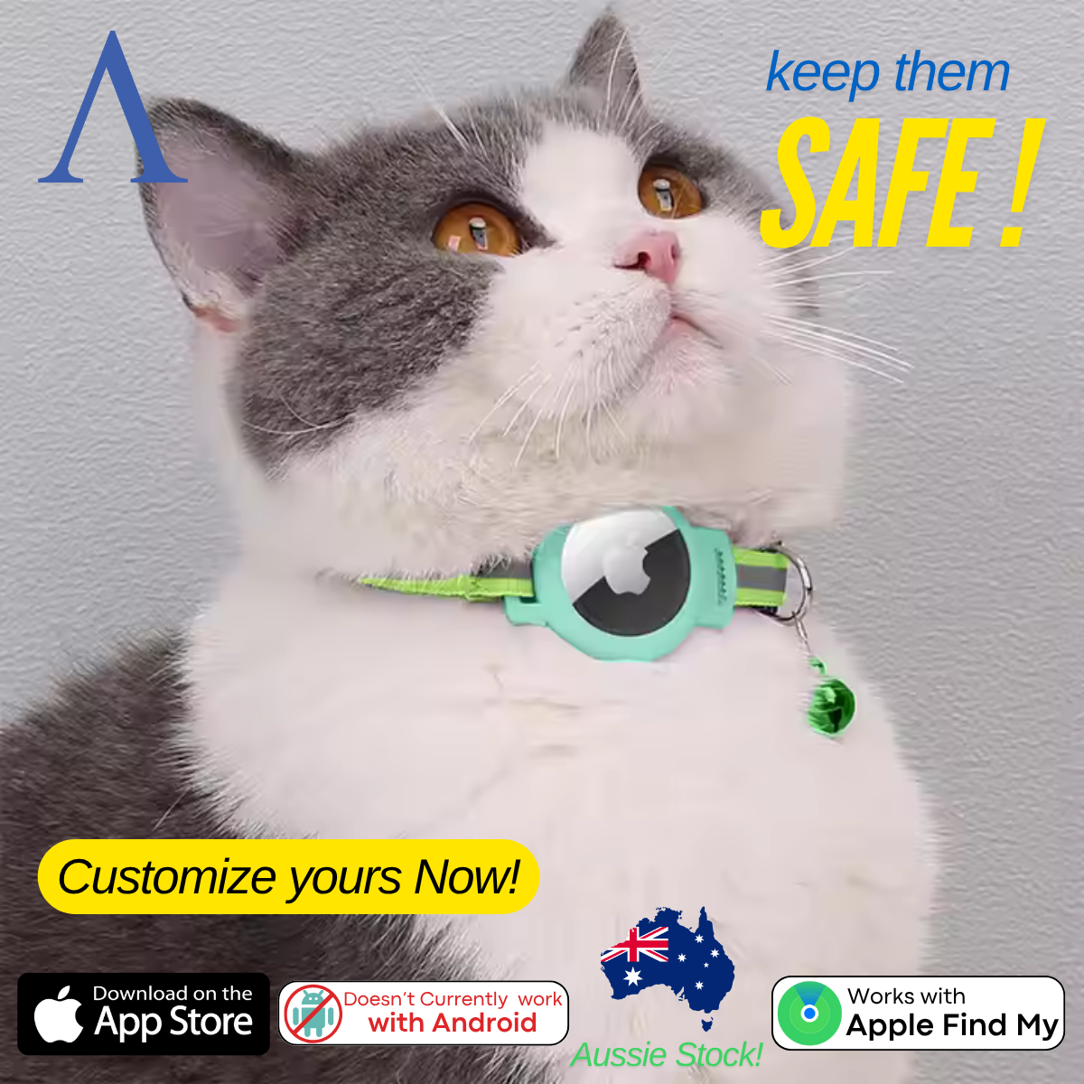 Cat Apple Air Tag Collar | Apple Air Tag Compatible!