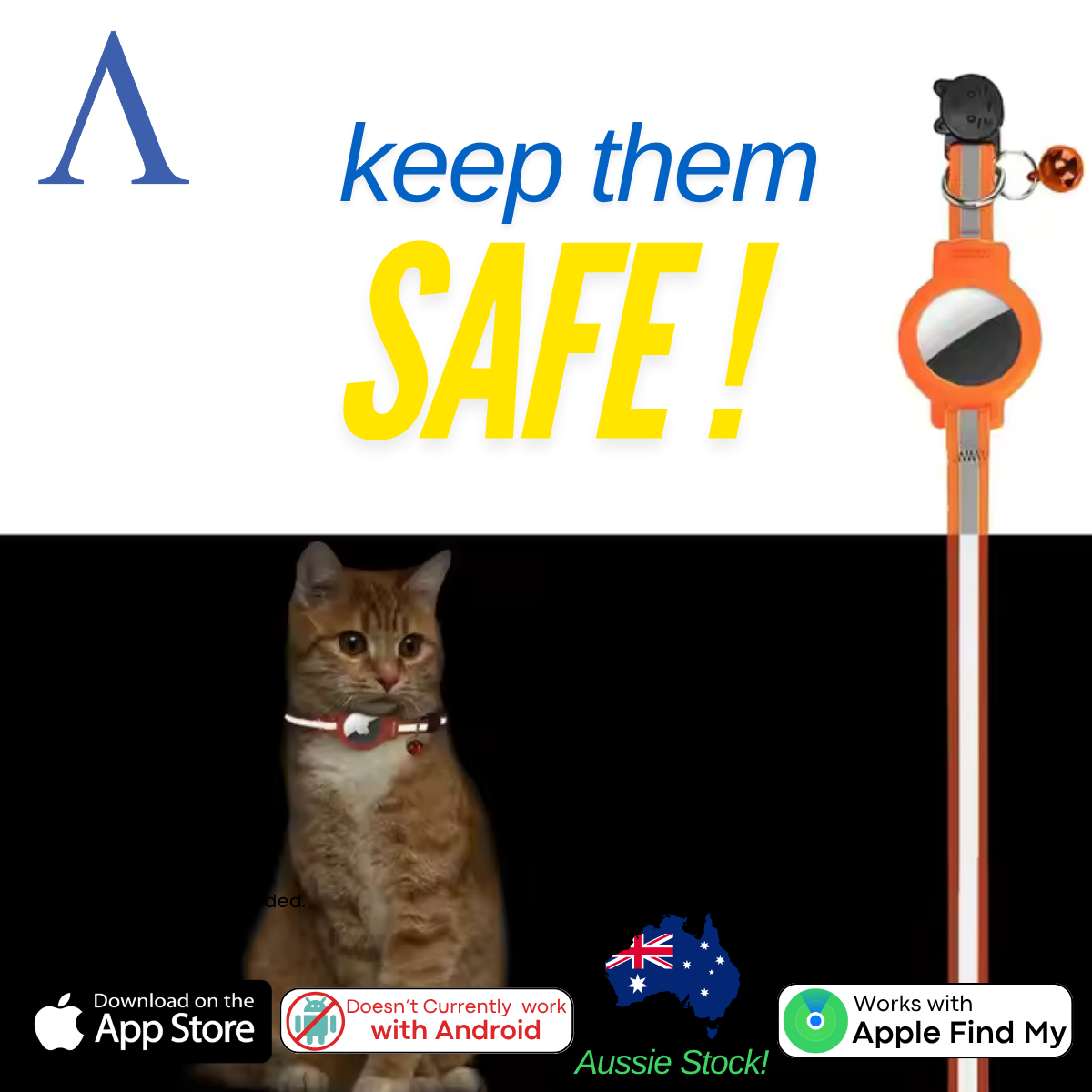 Cat Apple Air Tag Collar | Apple Air Tag Compatible!