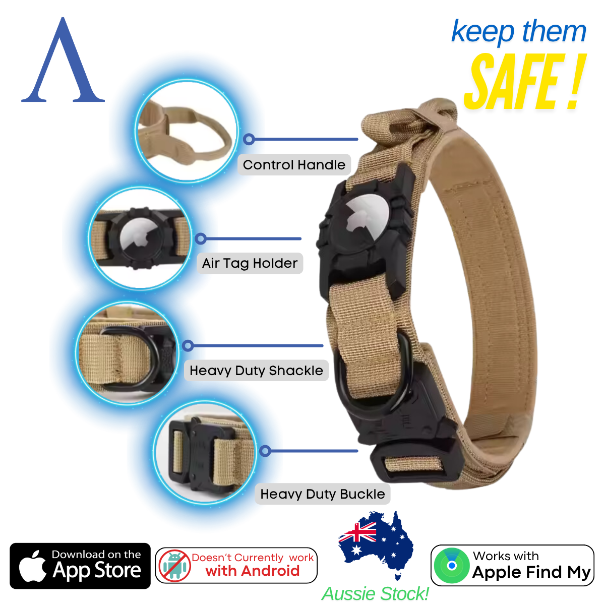 Dog Apple Air Tag Collar | Includes The Best Air Tag Alternative!