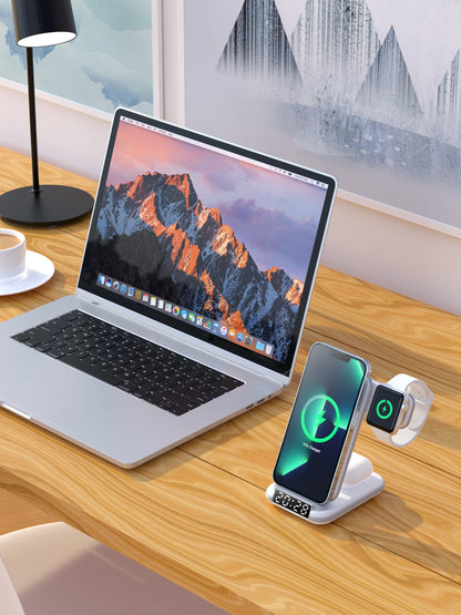 Lelantus Desktop 4-in-1 Wireless Charger with Clock & Alarm