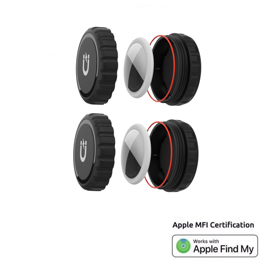 2 Pack Waterproof Tracking Smart Tag + Magnetic Hard case | Includes The Best Air Tag Alternative!
