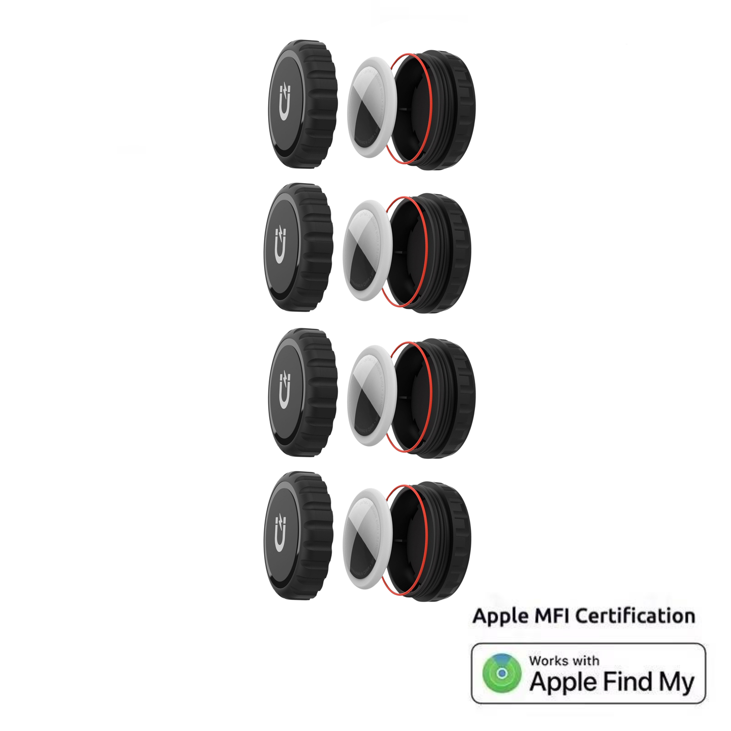 4 Pack Waterproof Tracking Smart Tag + Magnetic Hard case | Includes The Best Air Tag Alternative!