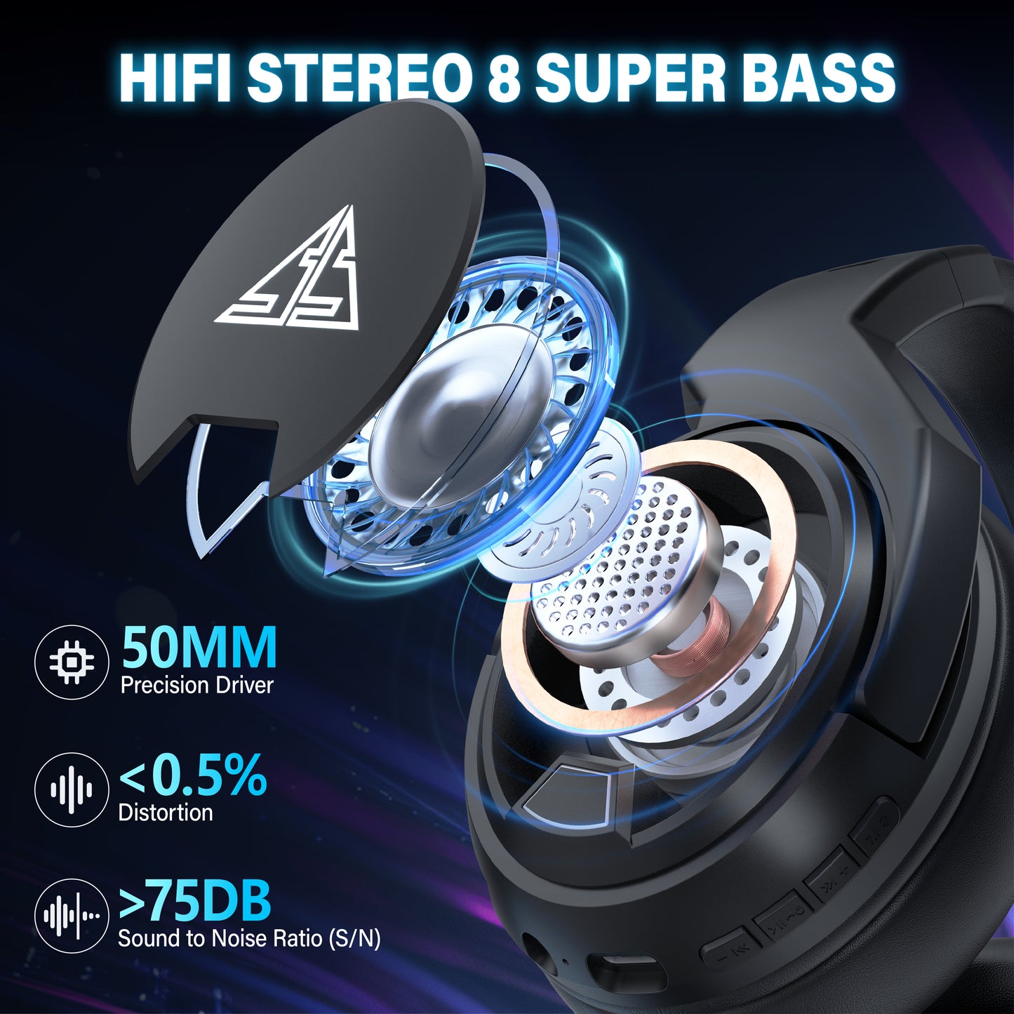 2.4G Wireless Ultralight RGB Gaming Headset On-Ear Headphones