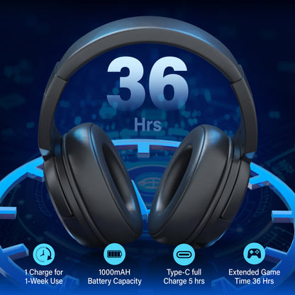 2.4G Wireless Ultralight RGB Gaming Headset On-Ear Headphones