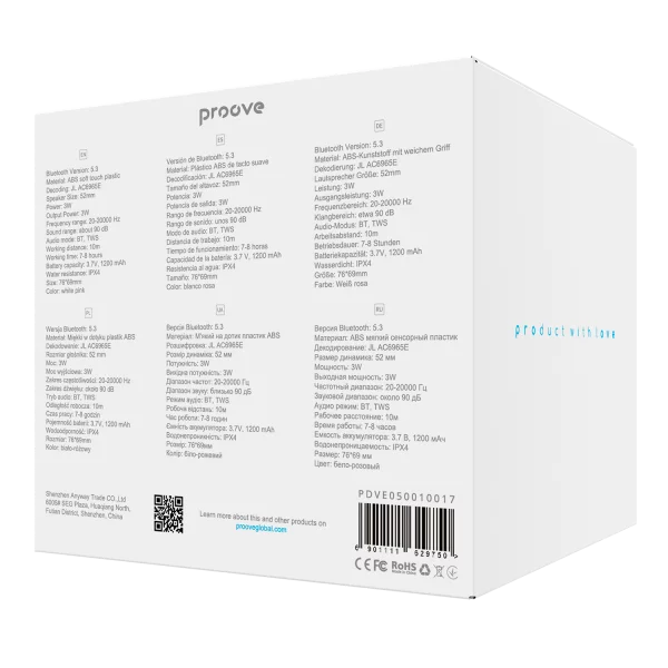 Portable Speakers Proove Velvet 3W