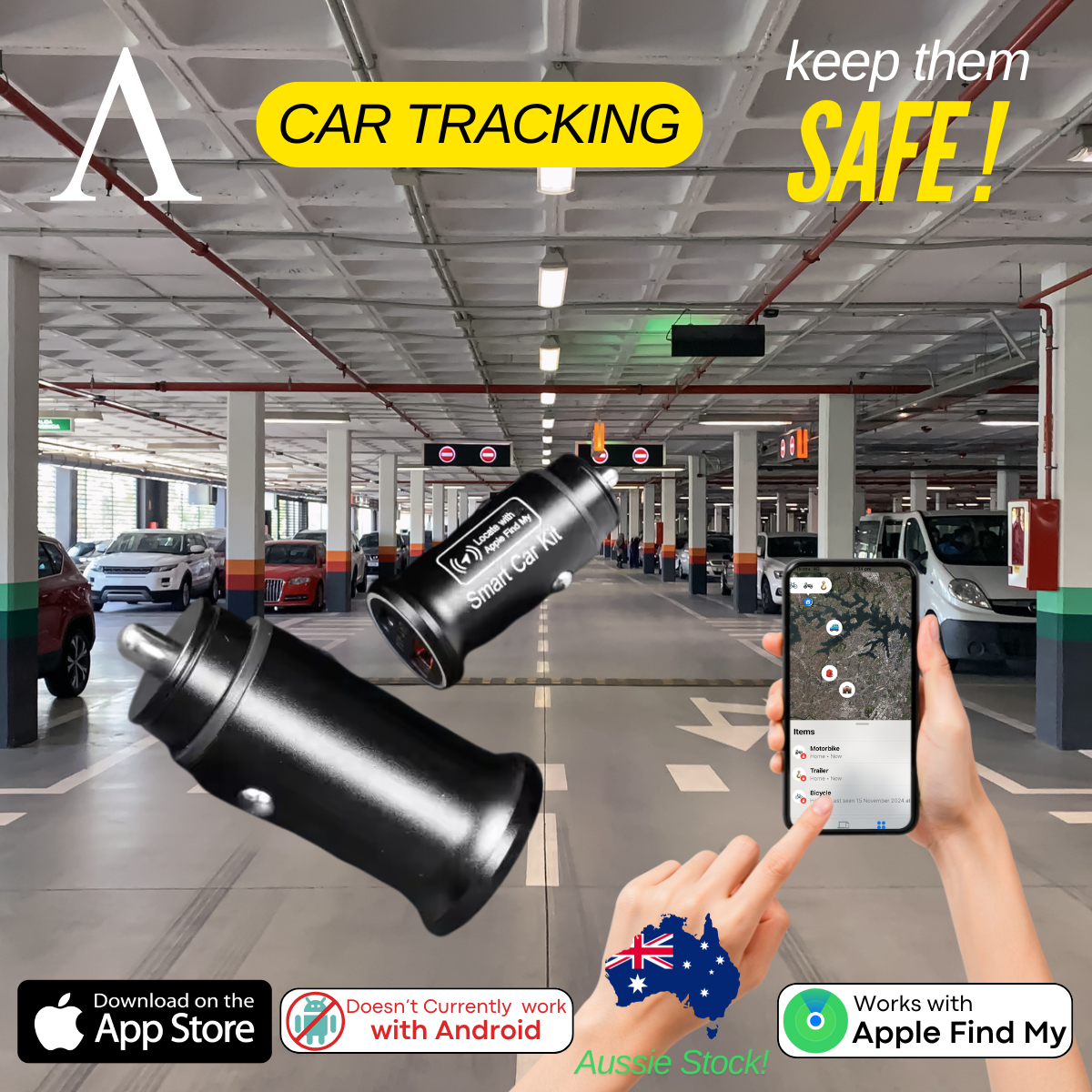 Apple Find My Car Tracking Phone Charger 2 PACK Air Tag