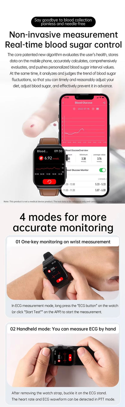 Lelantus E500 ECG Smart Watch – Temperature, Blood Pressure & Health Monitoring Smartwatch