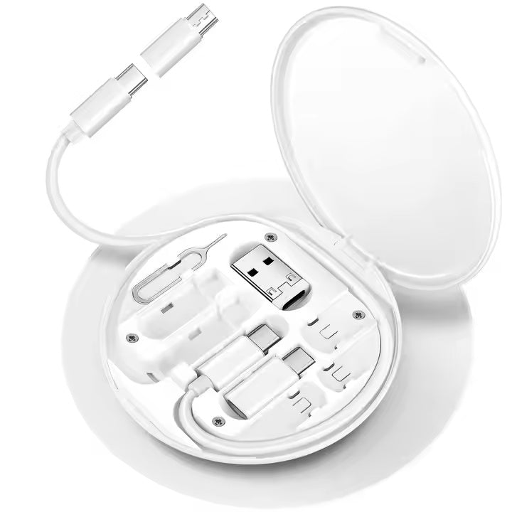 6-in-1 Circle Box USB Charging Adapter Kit – All-in-One Travel Power Solution