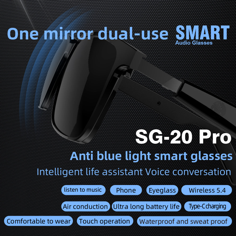 SG20 Pro Smart Sunglasses – Wireless Stereo Sound, Sport Performance & Modern Style (2025 Edition)
