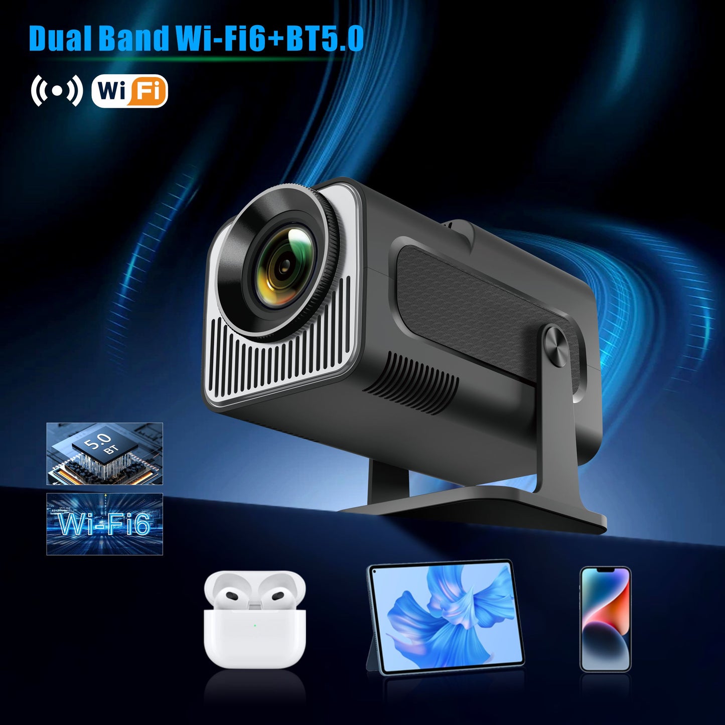 HY320 Mini Smart Projector – Portable 1080p Home Entertainment with Android 11