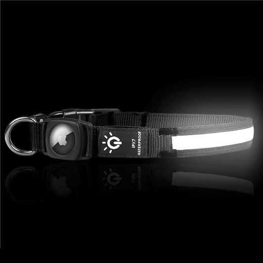 LED Apple Air Tag Dog Collar  | Apple Air Tag Compatible!