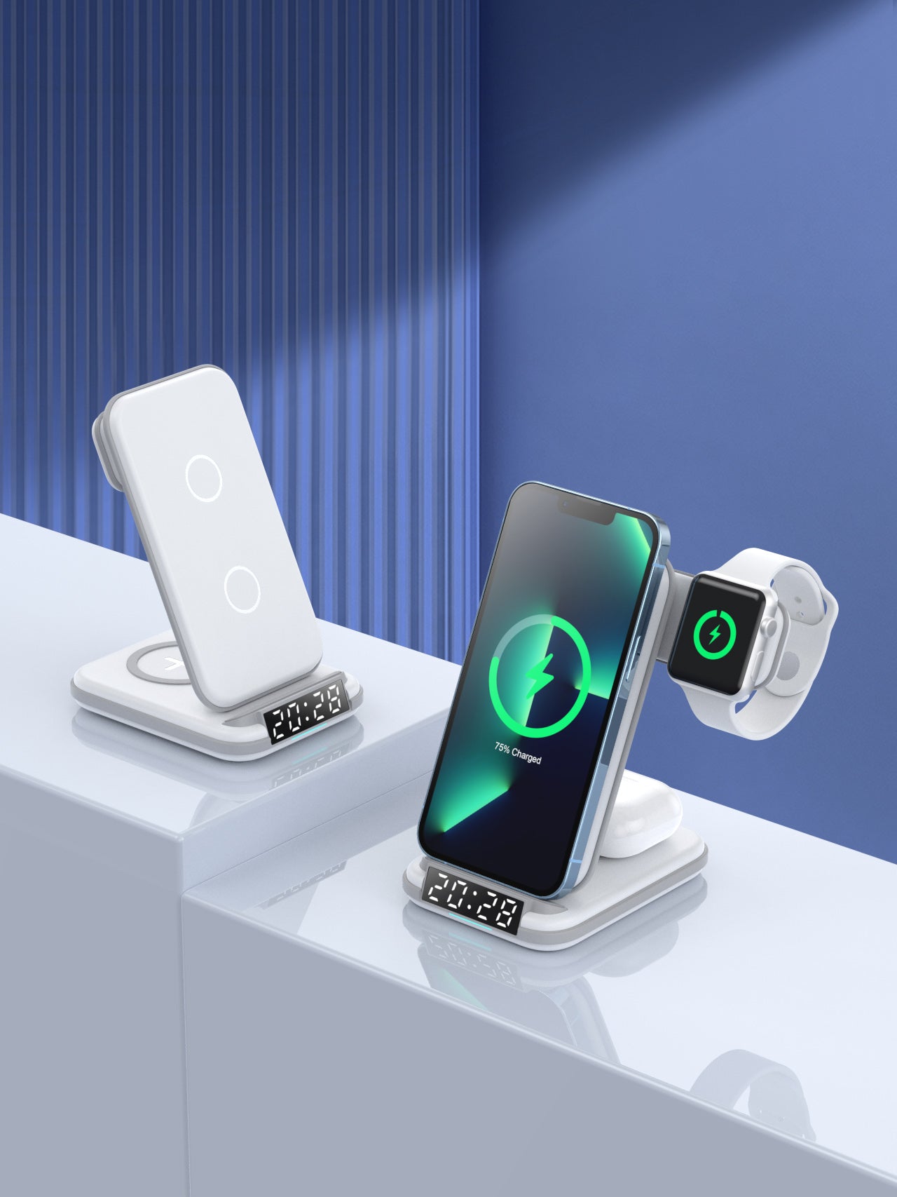 Lelantus Desktop 4-in-1 Wireless Charger with Clock & Alarm