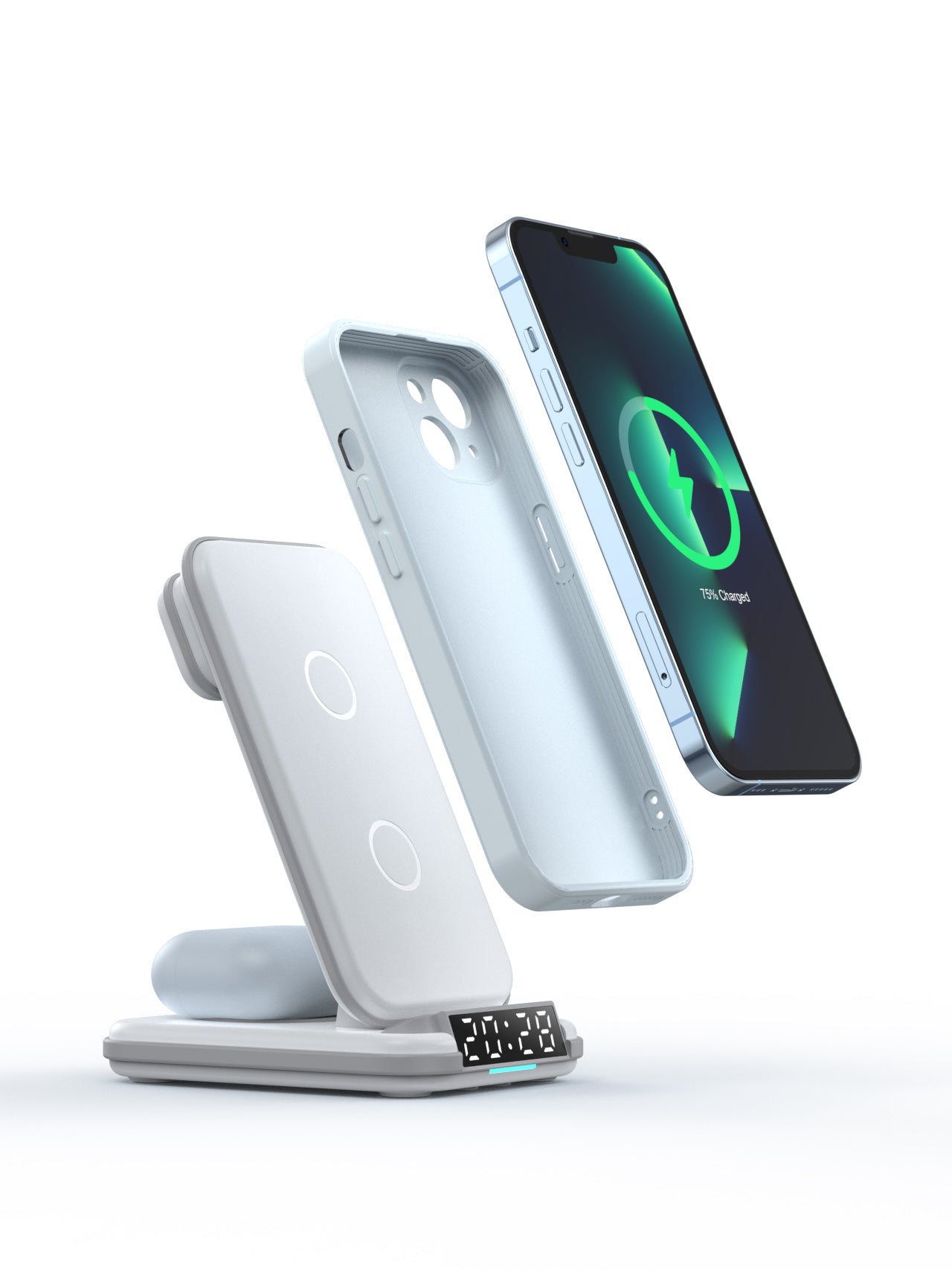 Lelantus Desktop 4-in-1 Wireless Charger with Clock & Alarm