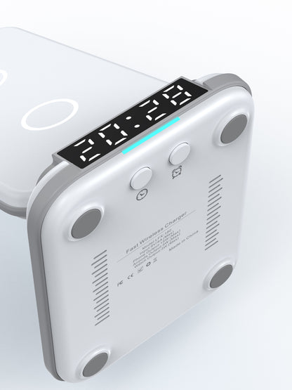 Lelantus Desktop 4-in-1 Wireless Charger with Clock & Alarm
