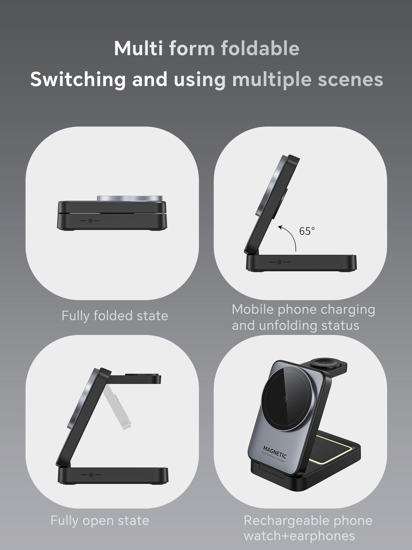 Lelantus Compact Foldable Magnetic 3-in-1 Wireless Charger