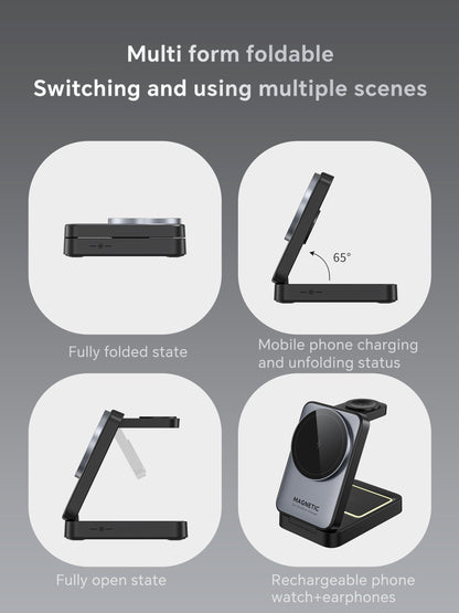 Lelantus Compact Foldable Magnetic 3-in-1 Wireless Charger