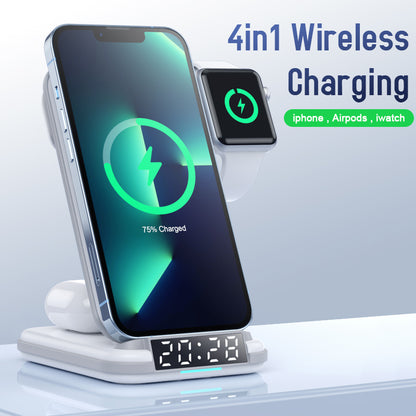 Lelantus Desktop 4-in-1 Wireless Charger with Clock & Alarm