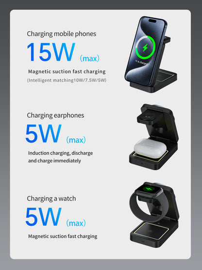 Lelantus Compact Foldable Magnetic 3-in-1 Wireless Charger