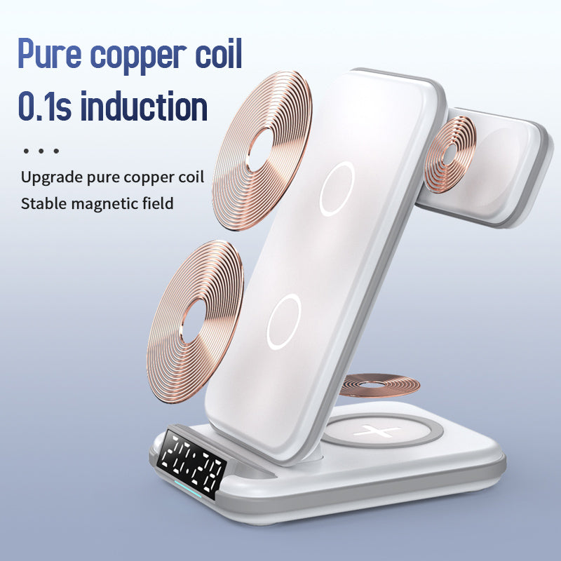 Lelantus Desktop 4-in-1 Wireless Charger with Clock & Alarm