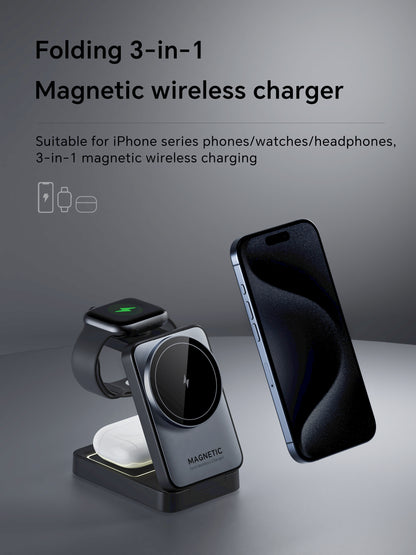 Lelantus Compact Foldable Magnetic 3-in-1 Wireless Charger