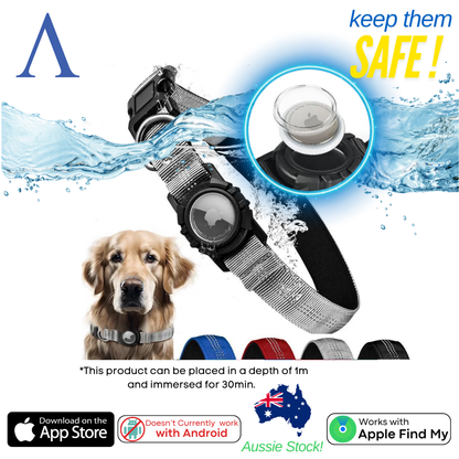 Dog Air Tag Collar Reflective | Apple Air Tag Compatible!