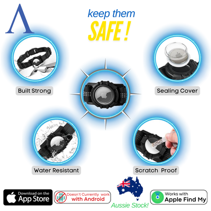 Dog Air Tag Collar Reflective | Apple Air Tag Compatible!
