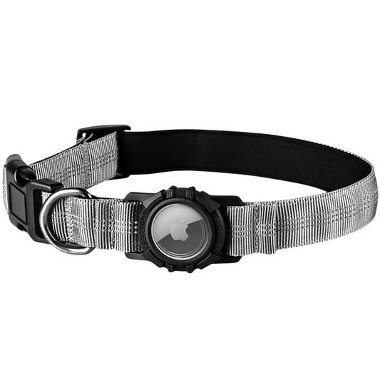 Dog Air Tag Collar Reflective | Apple Air Tag Compatible!