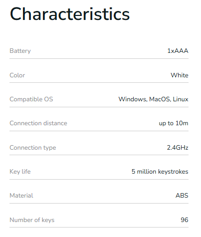 Wireless Keyboard Proove Classic Code (QWERTY Layout)
