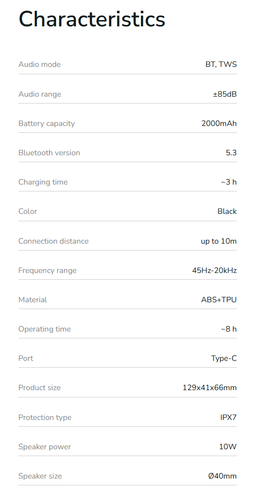 Portable Speakers Proove Black Rock (APP)