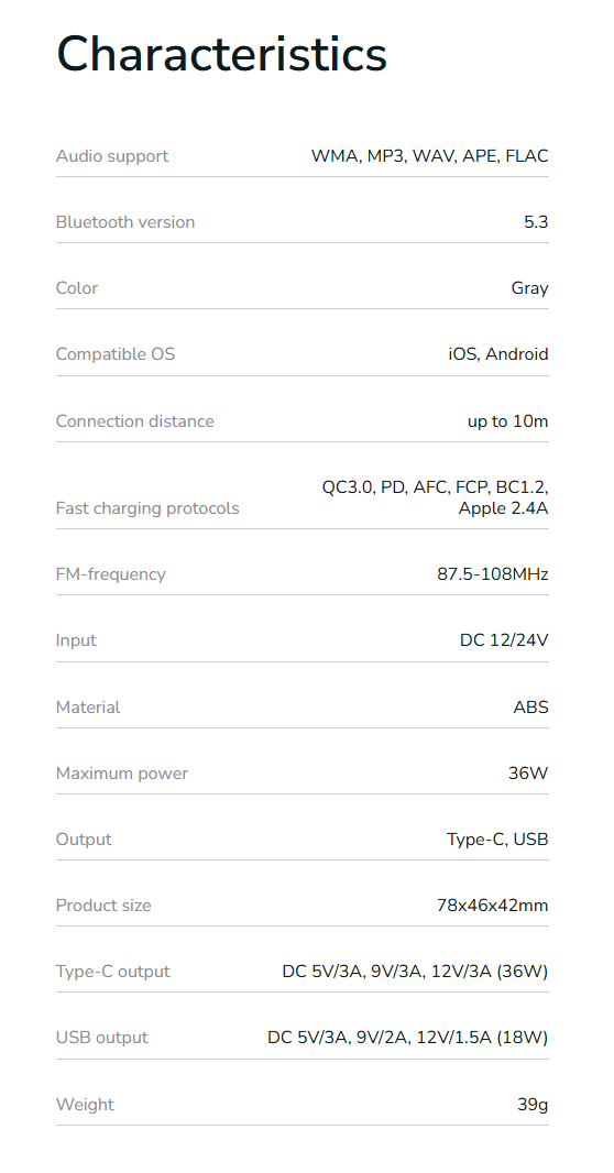 Car Charger Proove FM Launcher Luxor SE 36W