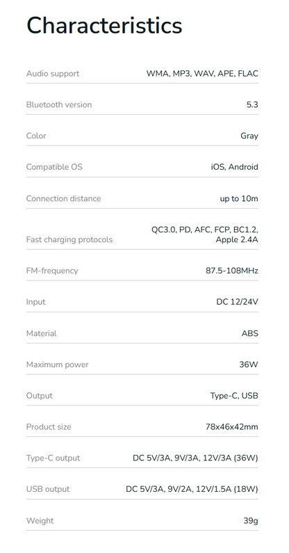 Car Charger Proove FM Launcher Luxor SE 36W