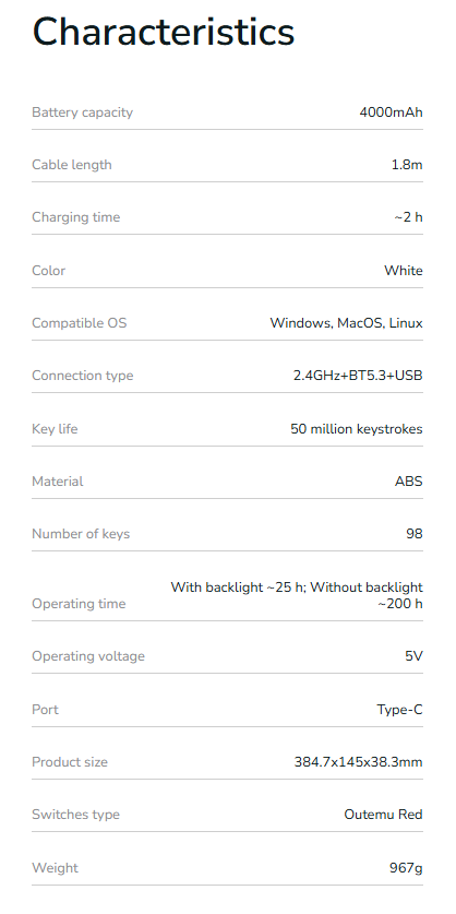 Wireless Keyboard Proove Gaming Slicker (QWERTY Layout)