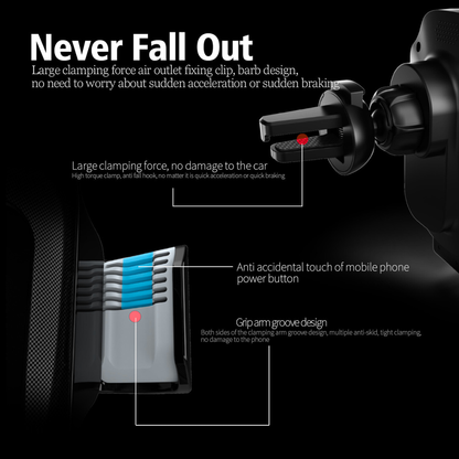 Smart 15W Wireless Car Charger & Phone Holder