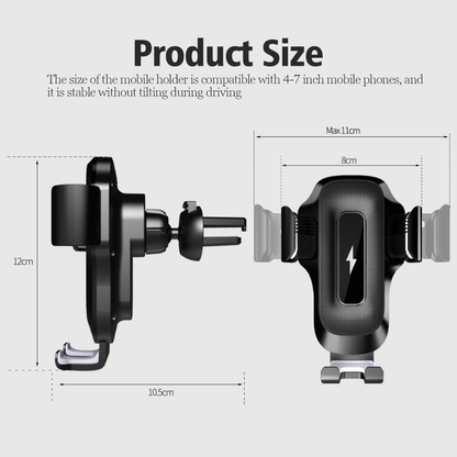 Smart 15W Wireless Car Charger & Phone Holder
