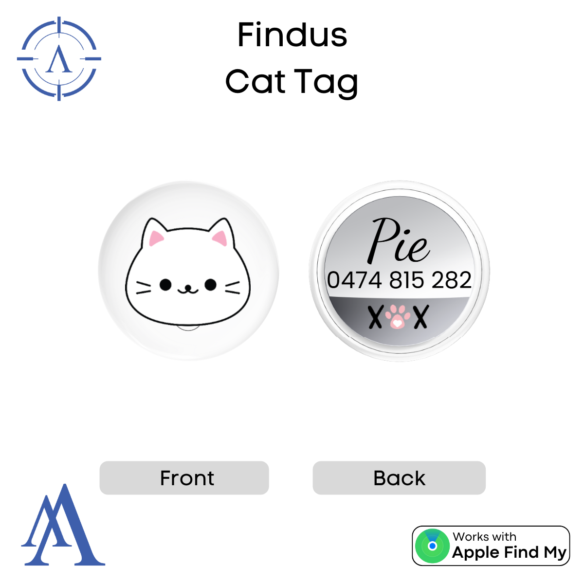 Custom Cat Tracking Tag ------------------------------- 🍏 The Best Air Tag Alternative! 🍏