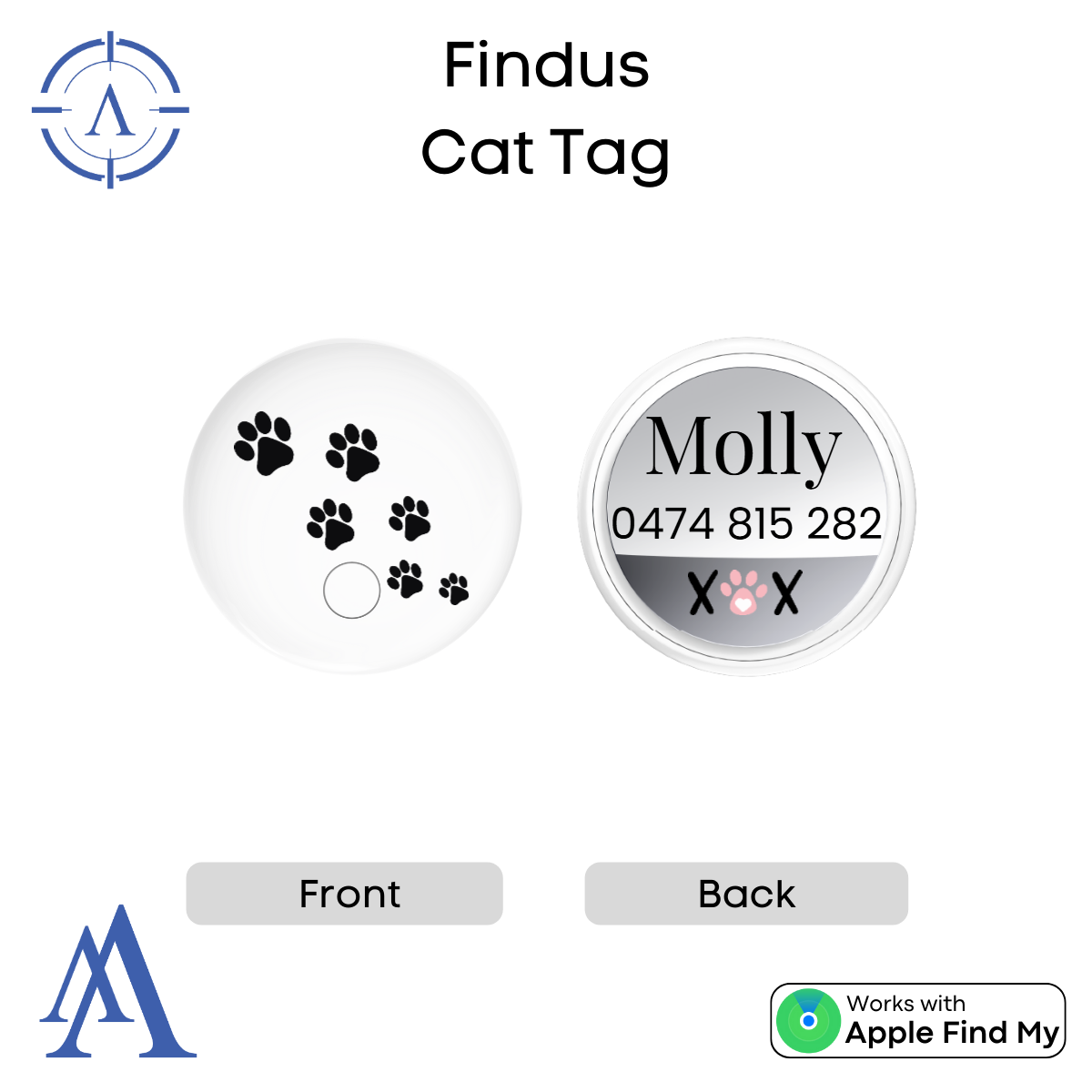 Custom Cat Tracking Tag ------------------------------- 🍏 The Best Air Tag Alternative! 🍏