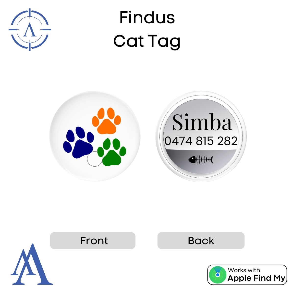 Custom Cat Tracking Tag ------------------------------- 🍏 The Best Air Tag Alternative! 🍏